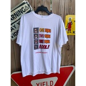 Vintage Y2K Tequila Cozumel Mexico Funny Tshirt Size L